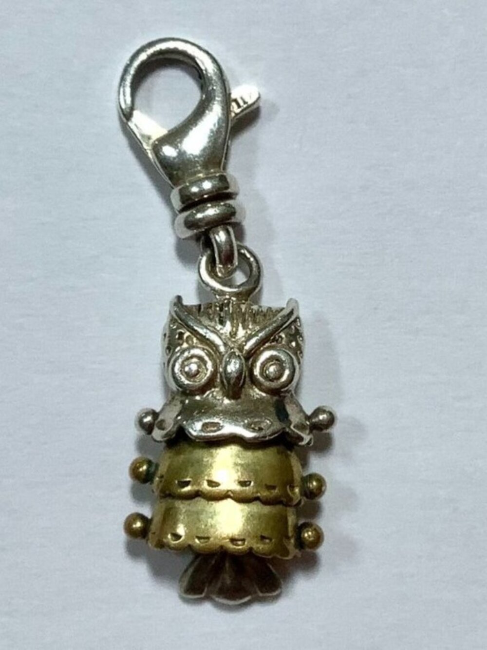sterling silver 925 and brass Owl charm Silpada C2599
